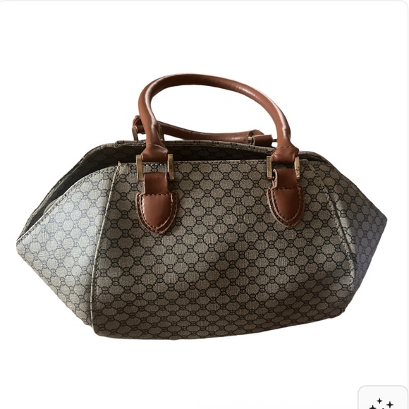 Elegant Beige and Brown Satchel - Picture 1 of 4